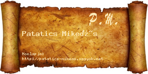 Patatics Mikeás névjegykártya